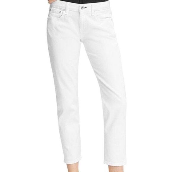RAG & BONE Women's Aged Release White Raw Hem Skinny Jeans Sz 25 - Picture 1 of 8